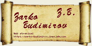 Žarko Budimirov vizit kartica